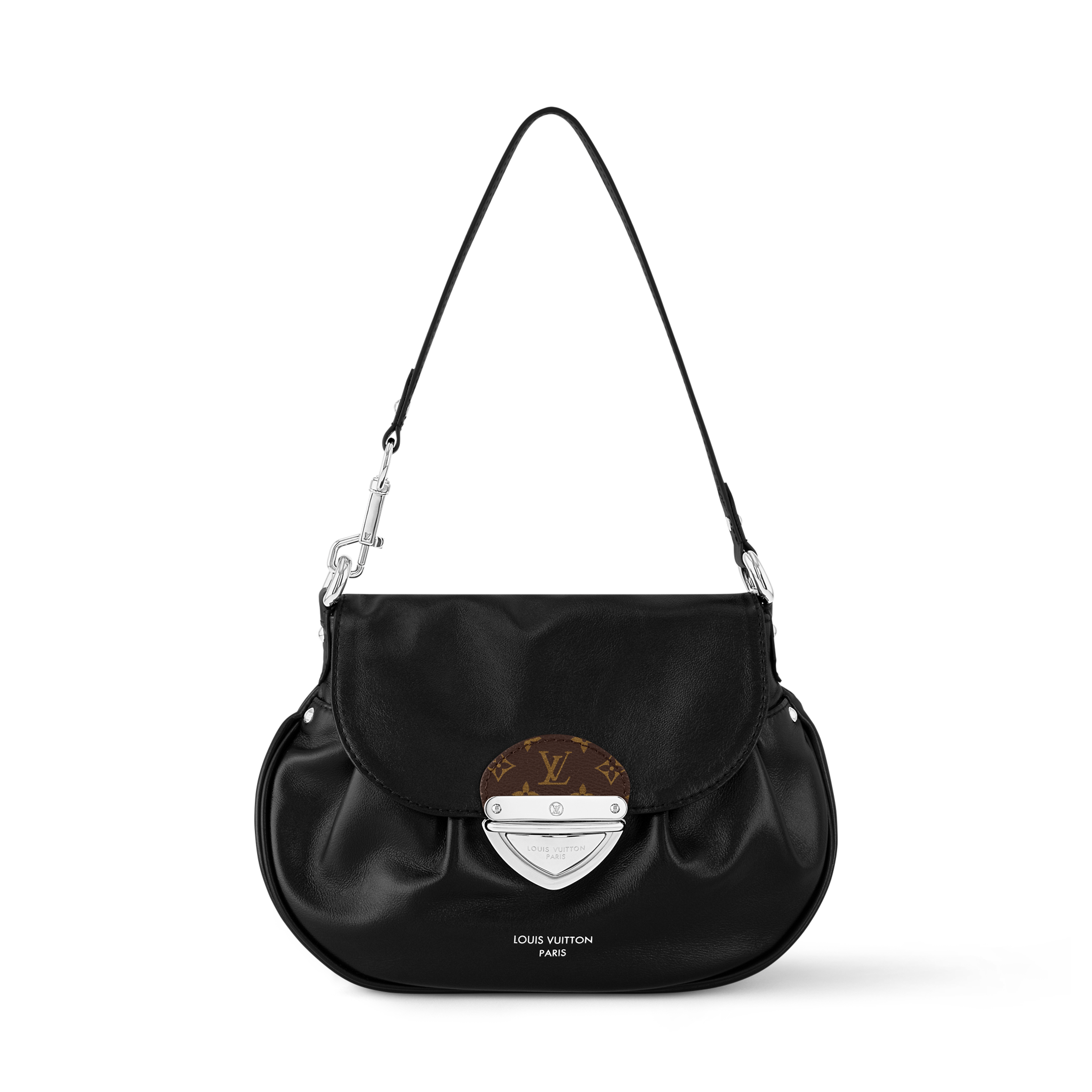SUNSET VIBE 27 IN BLACK LAMBSKIN AND MONOGRAM CANVAS SILVER BUCKLE main image 1